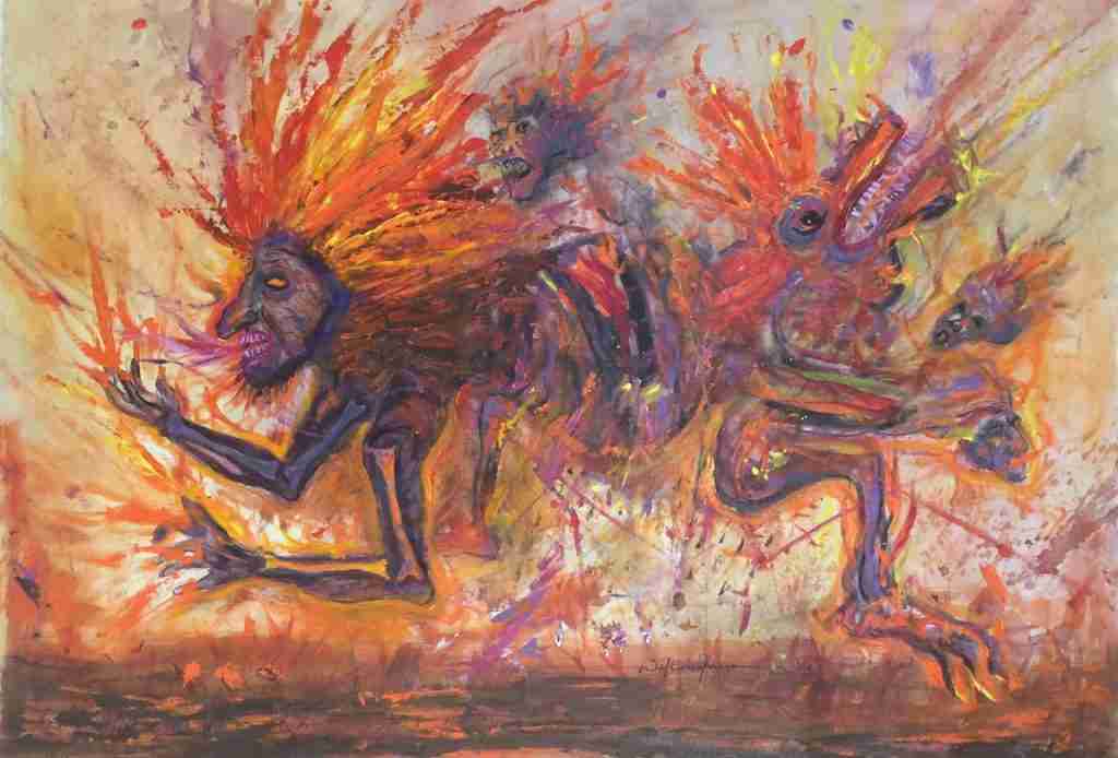 El Amazonas en Llamas obra de Wilson Abreu. Latinamerican Gallery