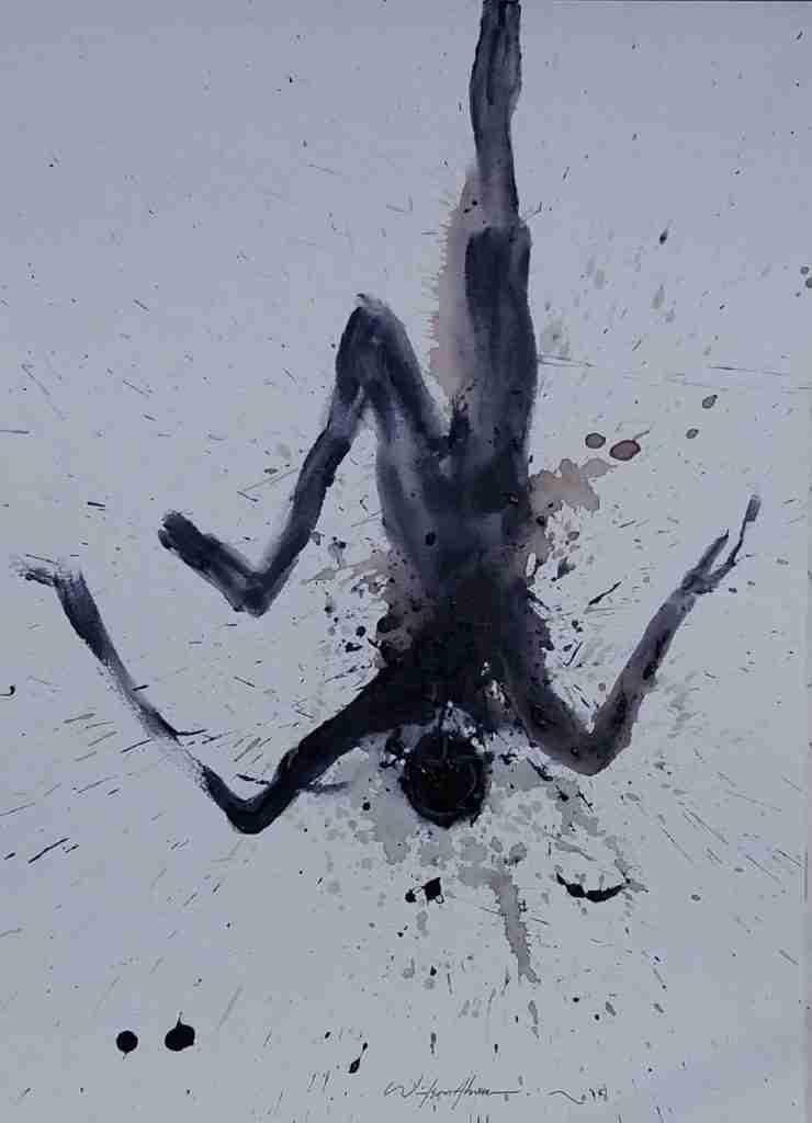 Limbo Serie Gravitaciones Técnica acrílico sobre papel 300 grs Medidas 27,9 × 38,1 cms Autor Wilson Abreu Origen República Dominicana. Año 2018