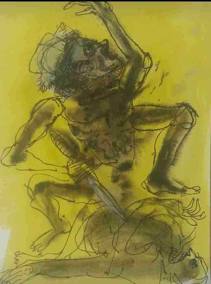 San Pueblo vence al corrupto Técnica mixta sobre papel canvas Medidas 30,5 × 2,9 cms Autor Wilson Abreu Origen República Dominicana. Año 2018