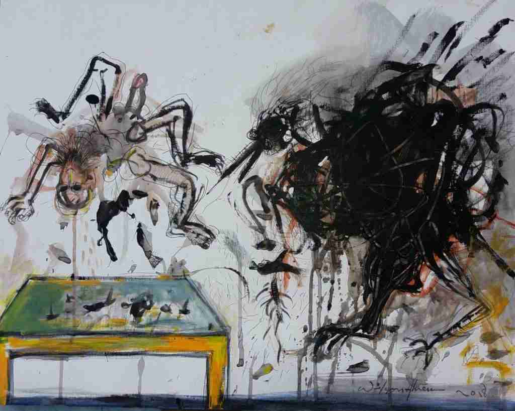 Wilson Abreu. Biografía. Sobrenatural Serie Gravitaciones Técnica mixta sobre papel canvas 300 grs Medidas 51 x 40,75 cms Autor Wilson Abreu Origen República Dominicana. Año 2018