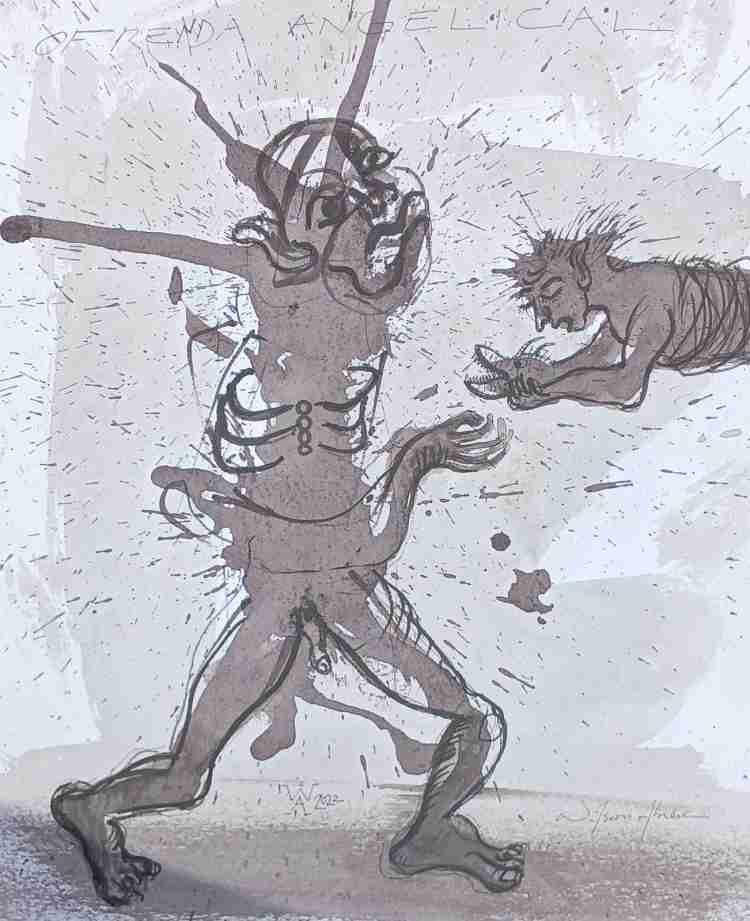 Serie Mutante. Wilson Abreu. Anunciación. Serie Mutante. Tinta Papel 270 grs. 17 x 14 pulgadas. Año 2022