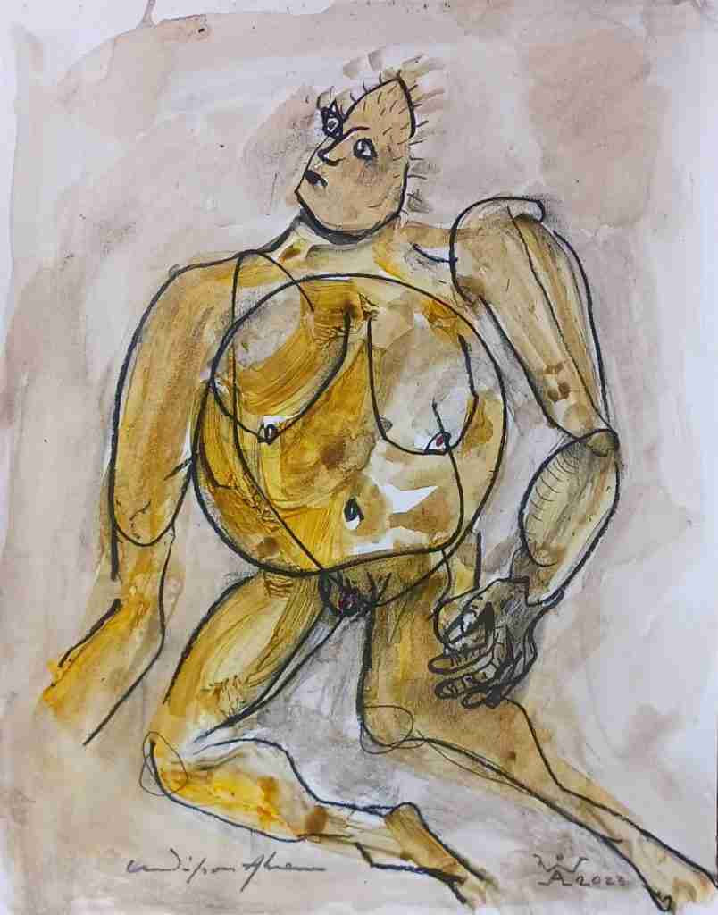 Wilson Abreu. Sin Título. Mixta sobre papel 270 grs. 11 x 14 pulgadas. Año 2023